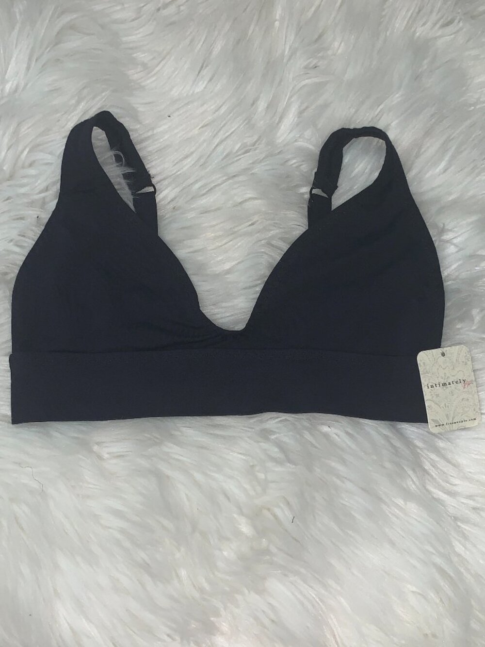 INTIMATELY FREE PEOPLE Deep Plunge Bralette in Black Sz MED/LAR